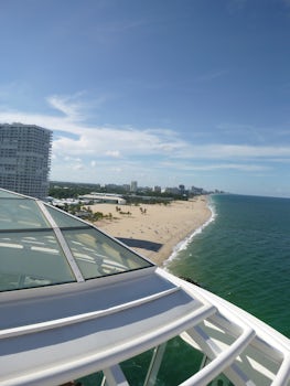 As the ship sails out of Ft. Lauderdale, you can see miles of beaches