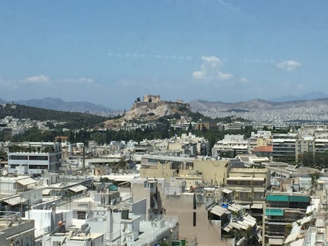Athens view from the rooftop of Divani