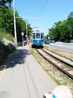 Self made tour up the tram at Trieste. This is the monument lookout stop. N