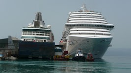 Vista on right, Royal Caribbean on left