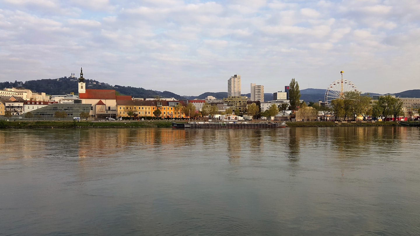 The view from my stateroom veranda in Linz