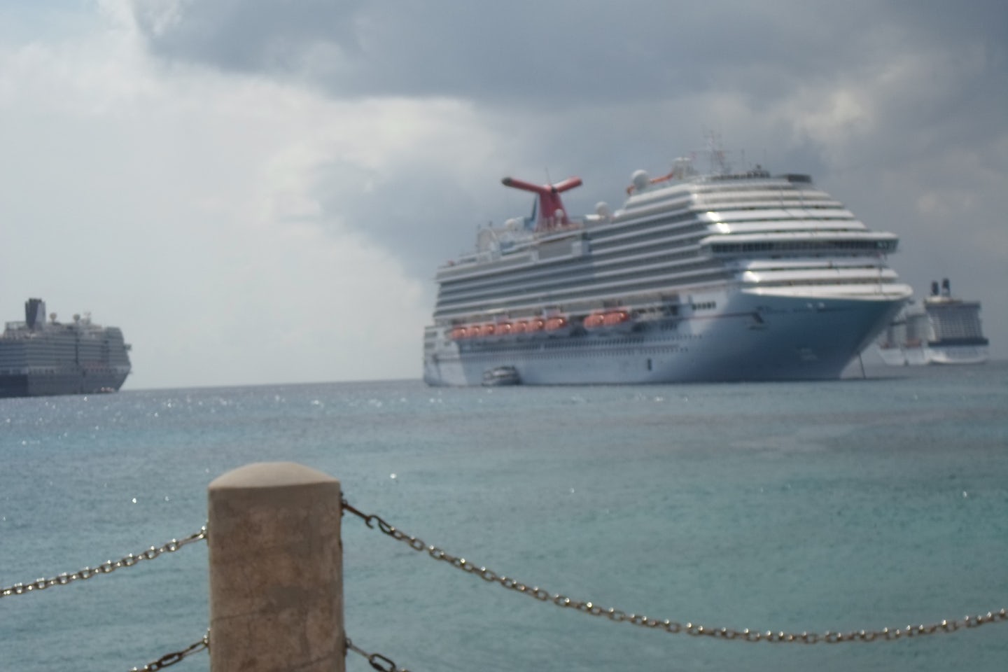 The ship at Grand Cayman.  Tendering! Yuck!