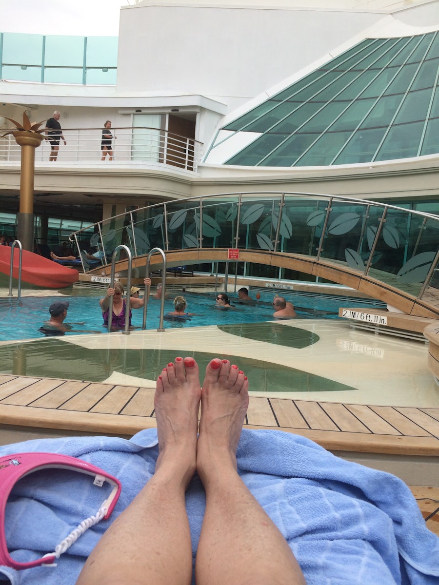 View of my pedi and the pool area.