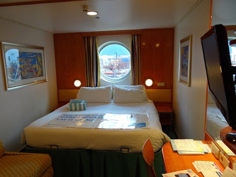 This is a view of the cabin (OF).  In port the first day, so the view isn&#