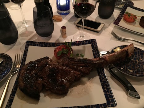 The tomahawk rib chop at Cagney's.