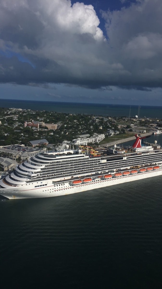 Carnival Breeze from a helicopter ride in Keywest Florida