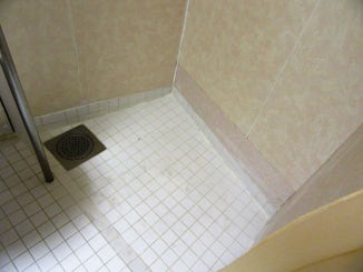 This shows our shower after the repairs were made.