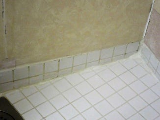 Shower floor after repair.