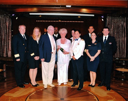 Presentation of Champagne to "Top Cruisers".