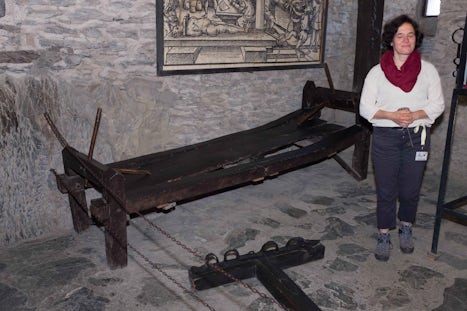 The rack in Markham castle dungeon.   Nobody offered to try it out,  not even my wife :)