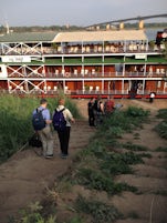 Walking down the steps to our Viking Mekong Ship