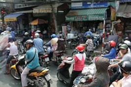Traffic in Ho Chi Minh City (Saigon) - we're glad we're not driving