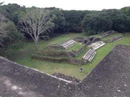 Altun Ha Mayan Ruins in Belize, view from the Sun God Temple