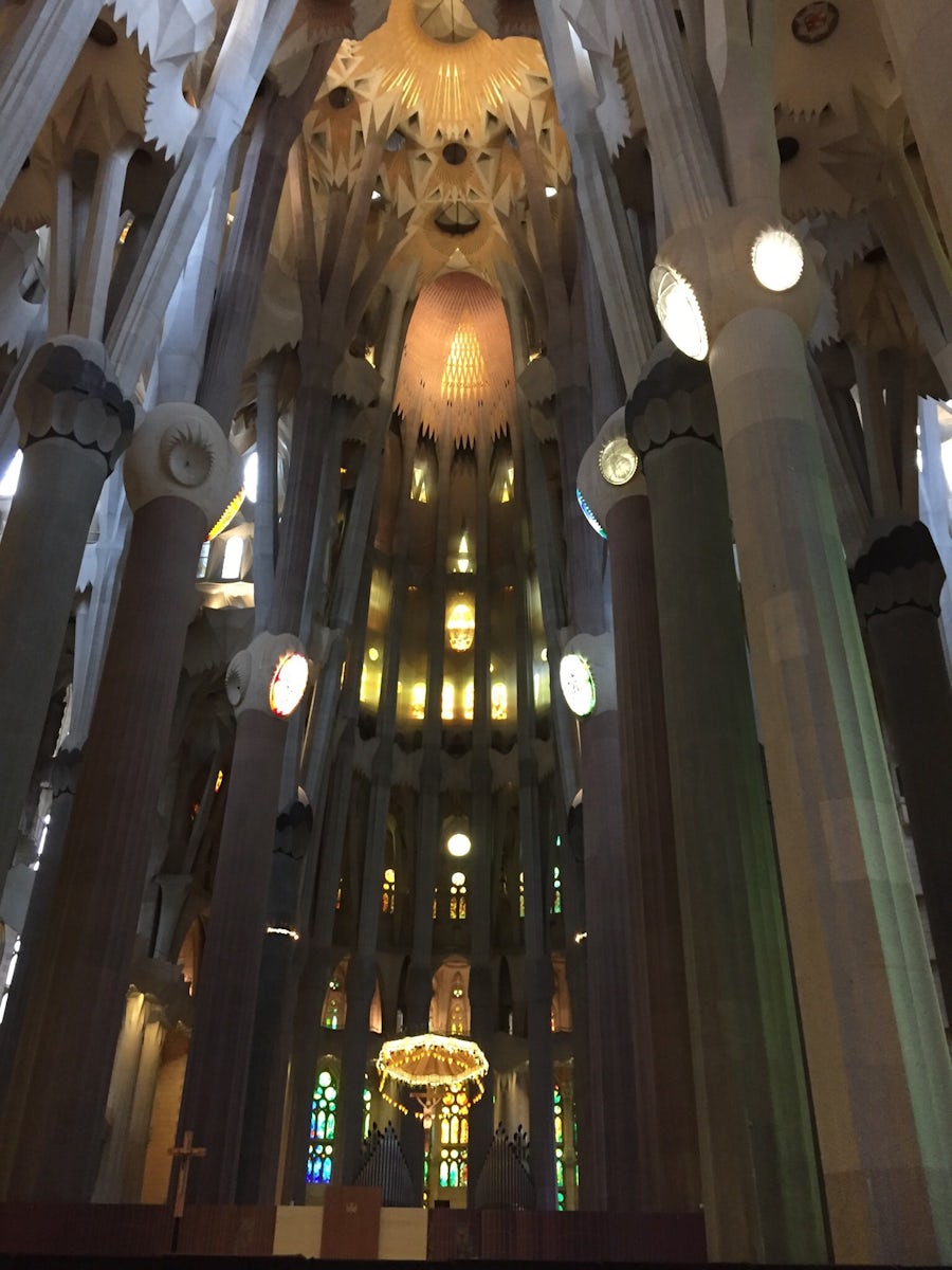 Inside of la Sagrada In Barcelona