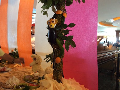 A food sculpture from a themed brunch