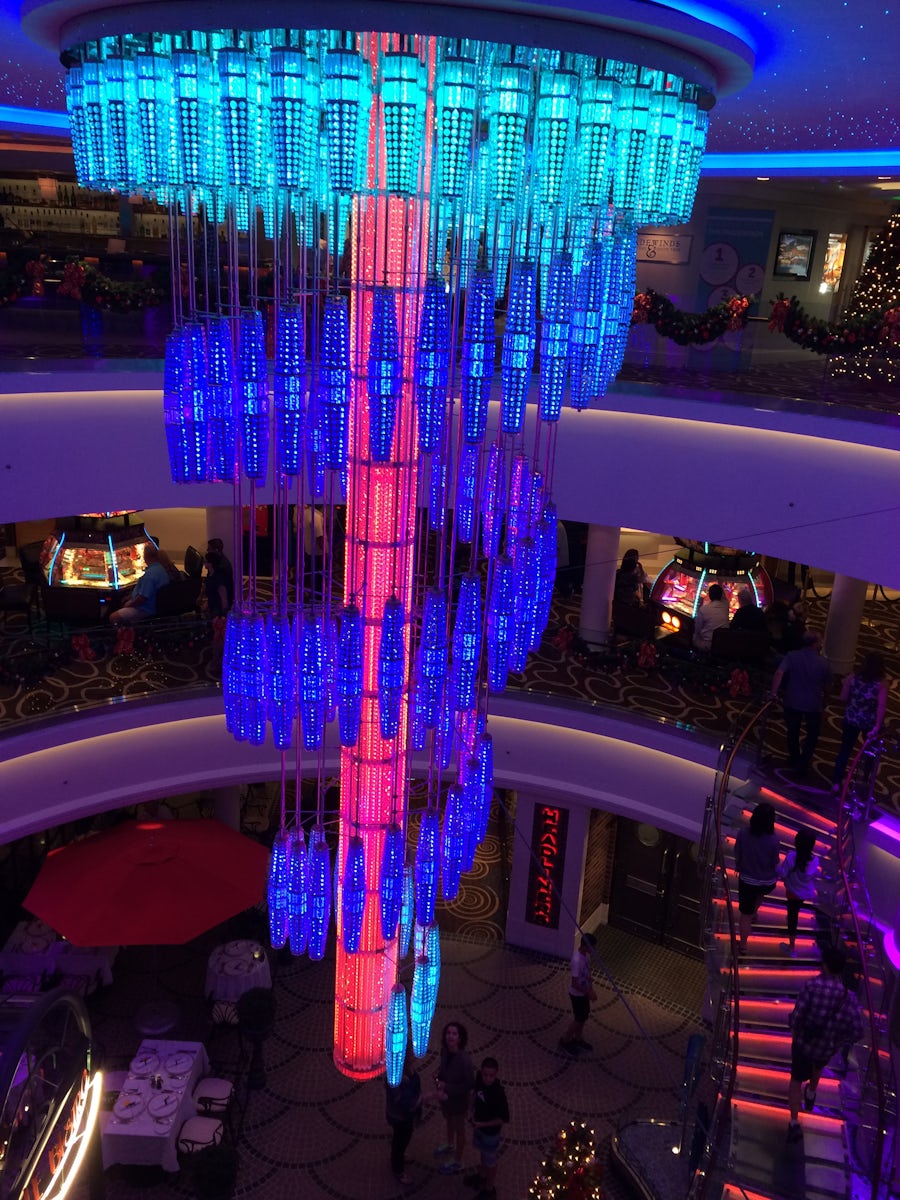 The beautiful color changing chandelier