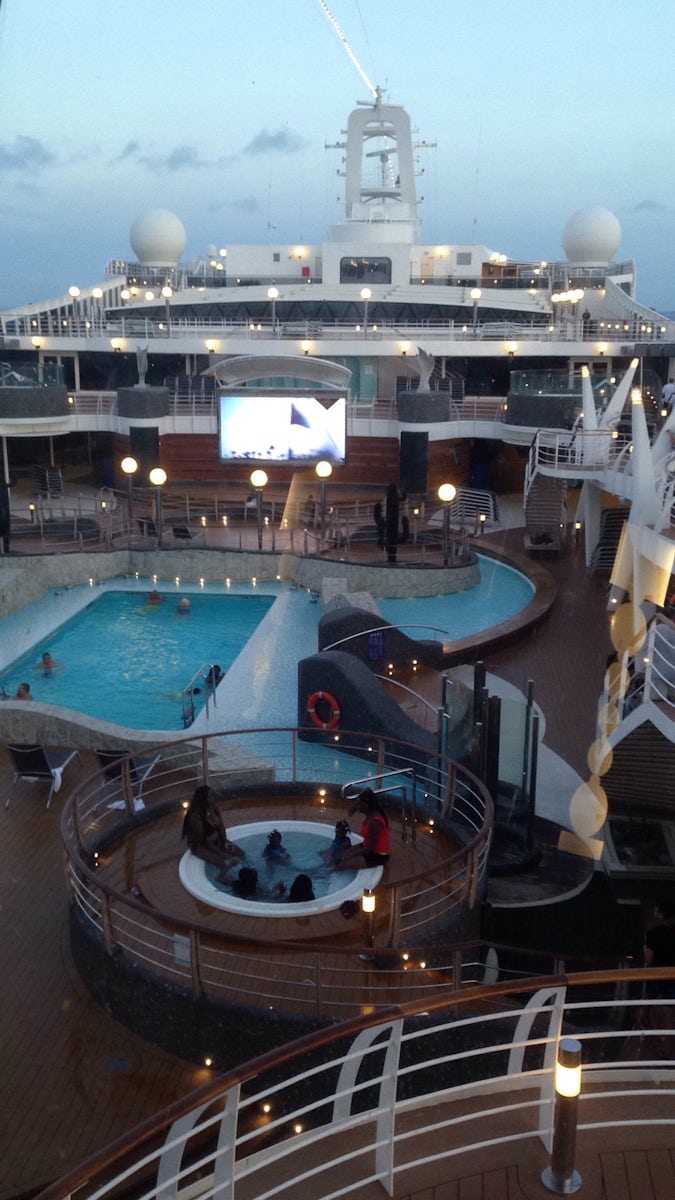 View of ship from galaxy dining area