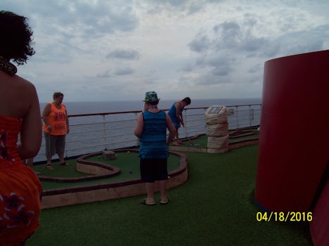 Nothing like a game of mini-golf during our first at sea day.