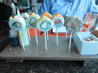 Sushi Lollypops from QSine restaurant