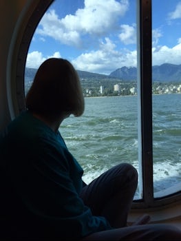 Our view out of the Oceanview stateroom window... just wonderful at all times