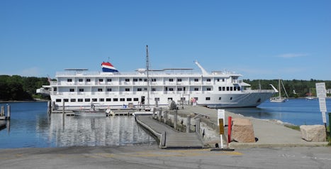Cruise ship in port.