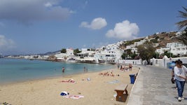 Mykonos Greece. Very expensive to shop there.