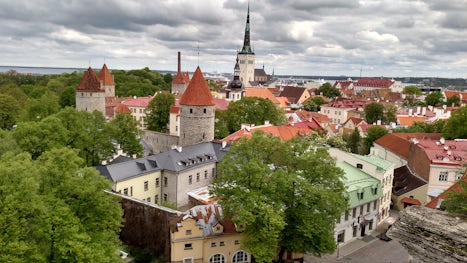 Tallinn Estonia from the hill overlooking the town.