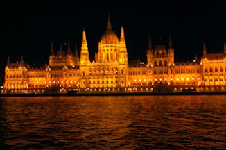We toasted our arrival in Budapest at the bridge sail-in. Hungarian Parliament