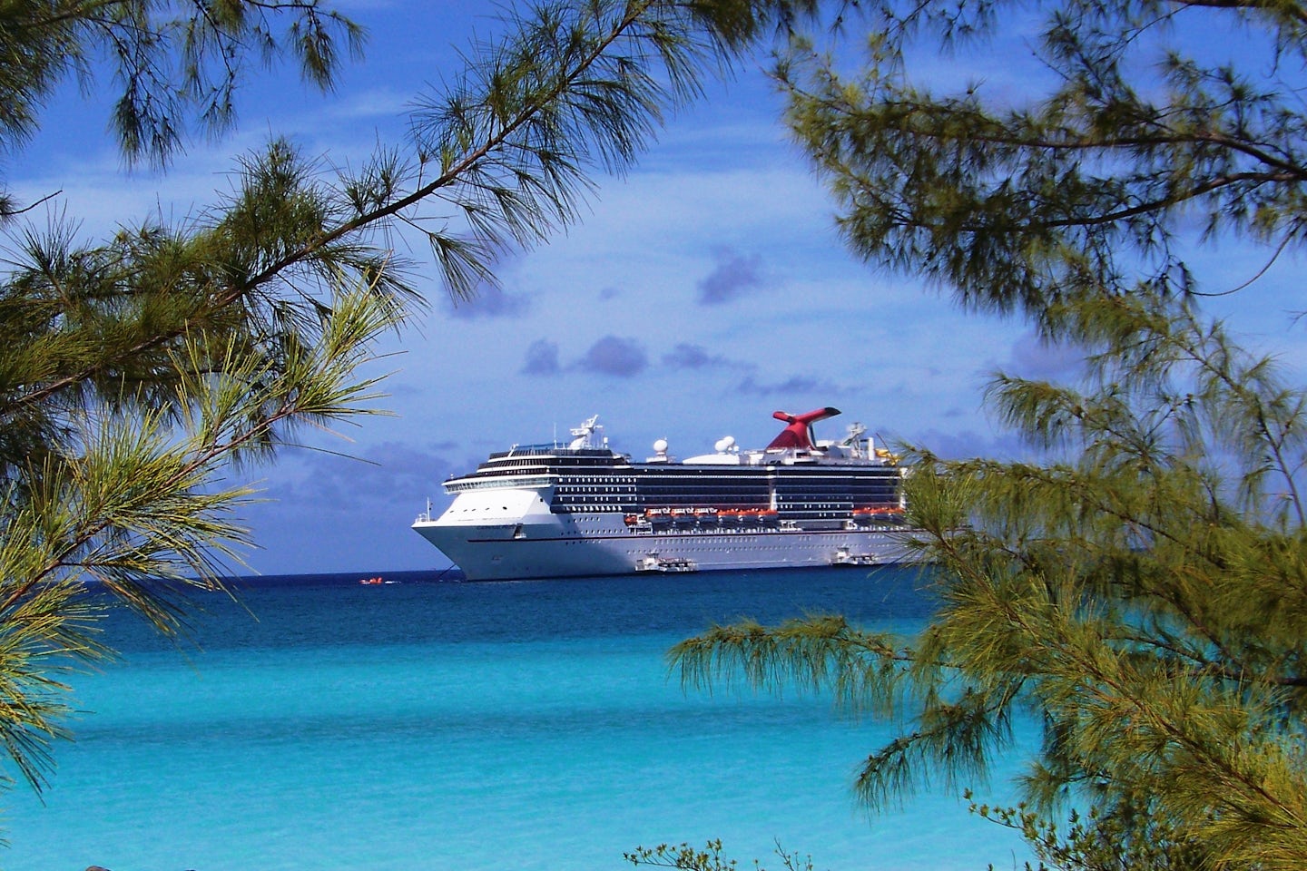 View of the Carnival Pride as we were walking to our beach wedding ceremony