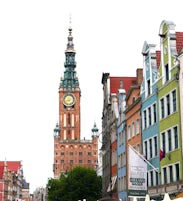 Colorful Gdansk, Old Town, Poland, rebuilt after World War II.
