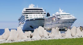 Viking Star docked on left in Tallinn, Estonia.