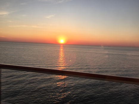 One of the many beautiful 11:30pm sunsets along the Baltic Sea from our stateroom.