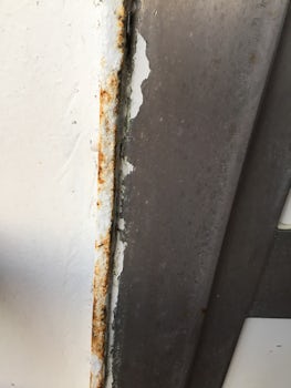 Rust peeling paint on patio