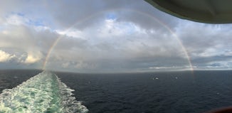 Rainbow from our balcony - outside of Copenhagen
