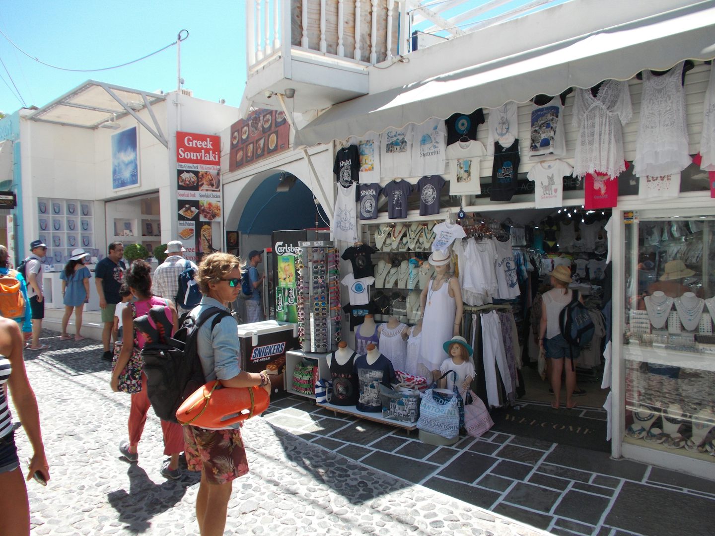 shopping in Santorini.