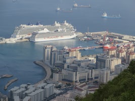 View of ship from the Rock of Gibraltar