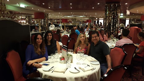 Happy with my wife and daughters at one of the high class restaurant