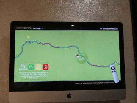 Example of Internet connectivity as shown on Cabin TV