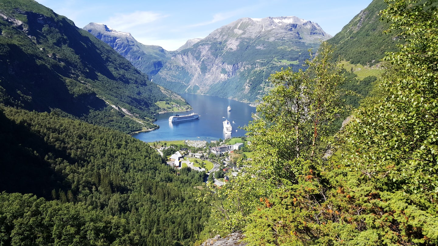 Geiranger Fjord, Norway. The most breat taking view. We had mountain bikes