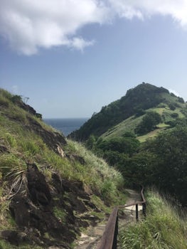 Our view while hiking up Fort Rodney in St. Lucia.