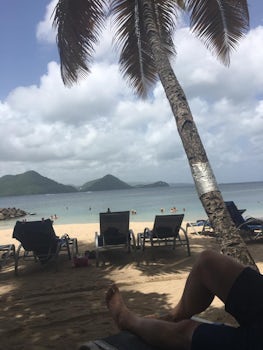 Our prime spot in St. Lucia on Pigeon Island!