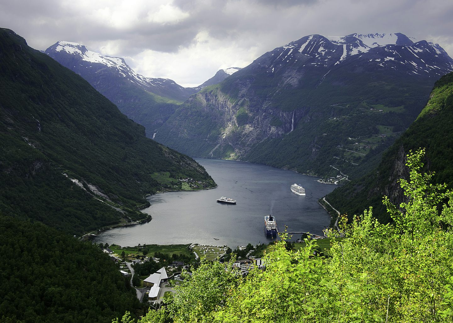 A view of Geirangerfjord from the Queen's Chair.  One of the many viewpoints