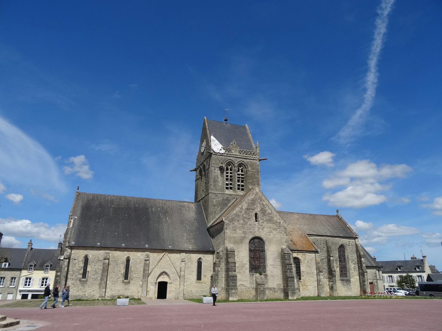 Saint-Mere-Eglise in Normandy France from the movie "The Longest Day&#3