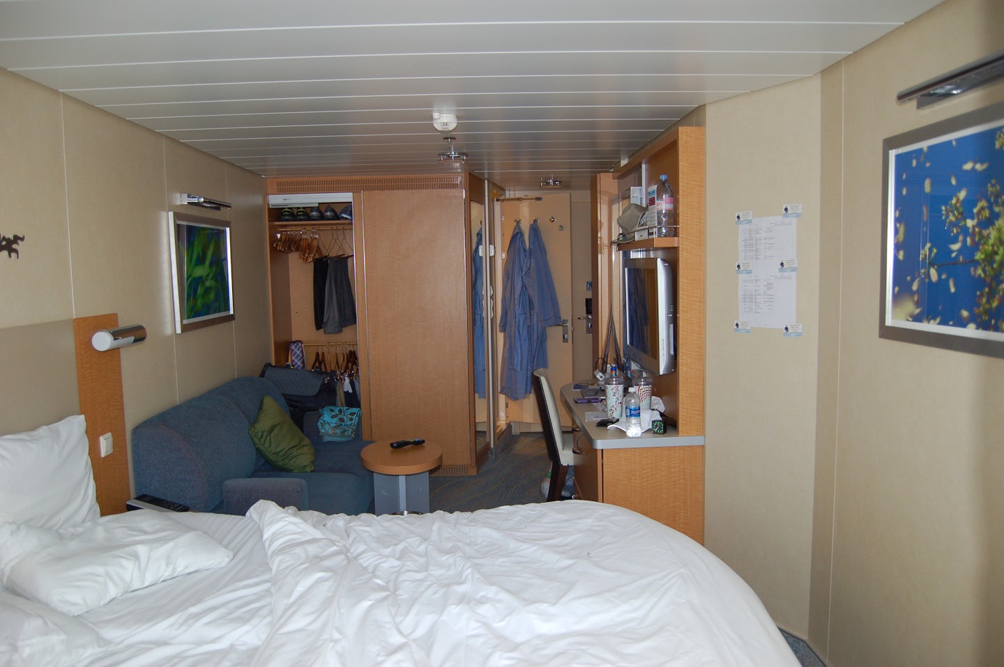 It is a little messy, but this was our cabin.  Plenty of room in that close