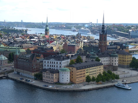 View from Stockholm's city hall tower.  The ship is in the background