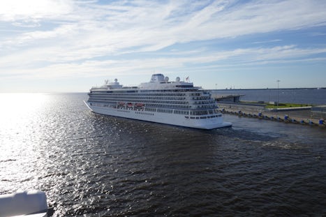 Viking's sister ship departing from St. Petersburg