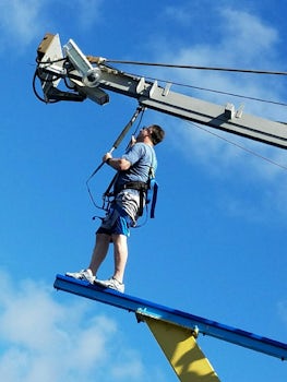 Walk the plank on the rope course