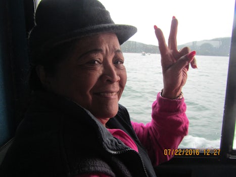 Native Alaskan on our whale watching boat on her day off