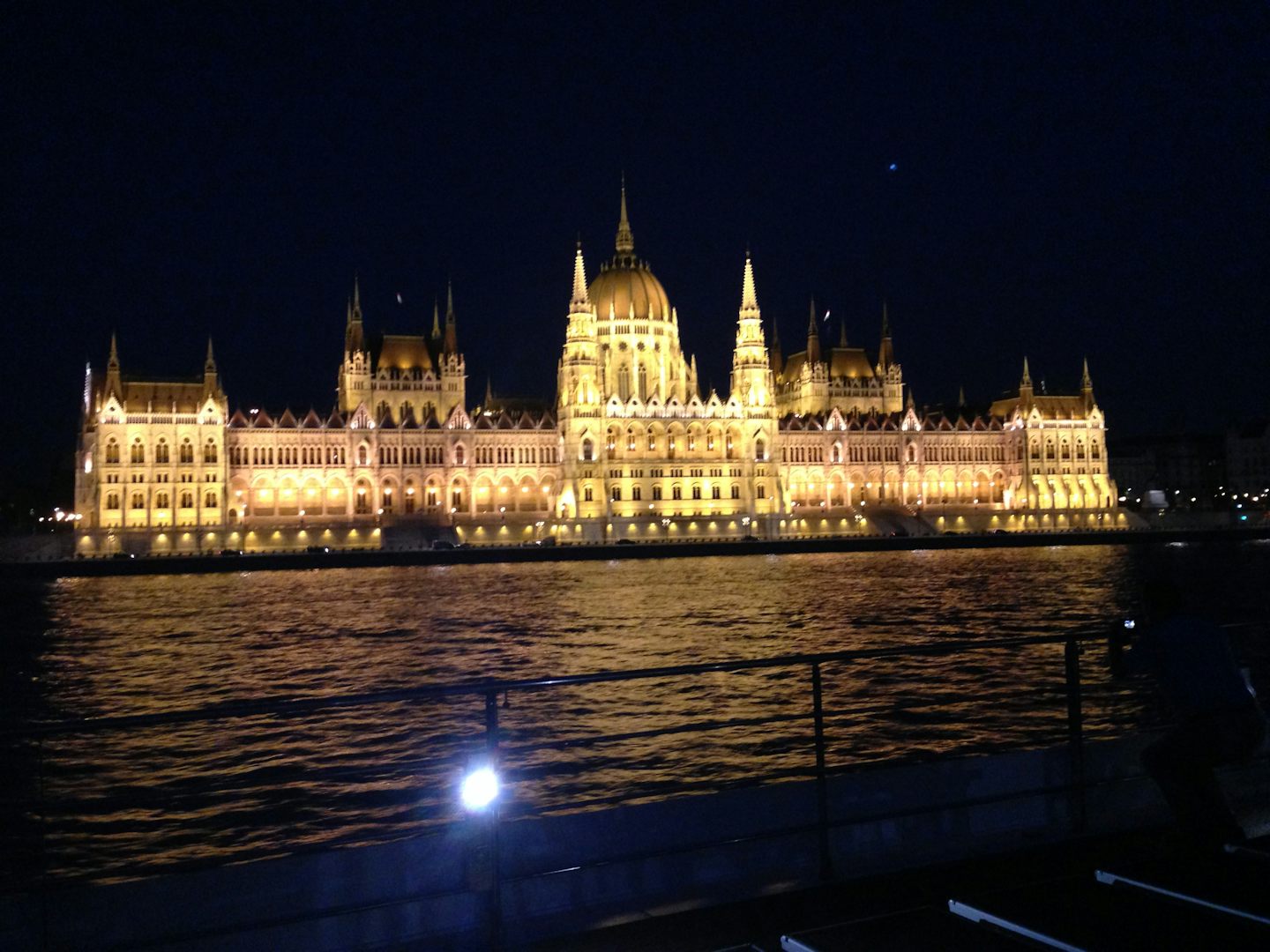 Photo from ships cabin Budapest night time