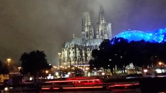 The magnificent cathedral in Cologne, Germany as we approached the city at